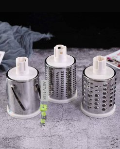 3 in 1 Table Top Drum Grater Stainless Steel Blades Use Easy Detachable Shredder