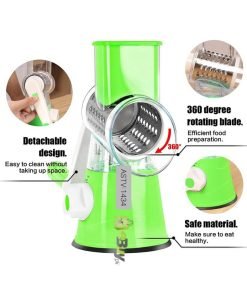 3 in 1 Table Top Drum Grater Stainless Steel Blades Use Easy Detachable Shredder