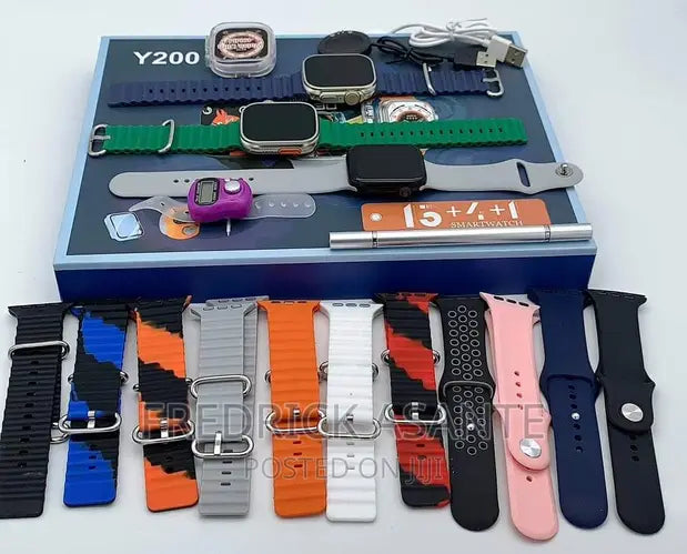 Y200 Smartwatch Combo Pack 21 in 1 (3 Smartwatches with 13 straps 😍)