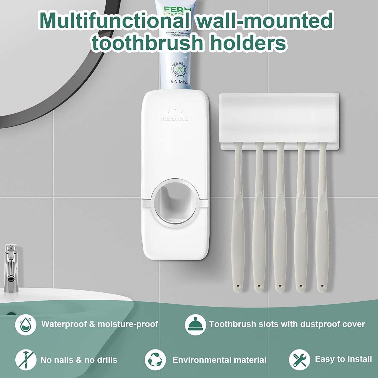 Toothbrush Holder Wall Mounted