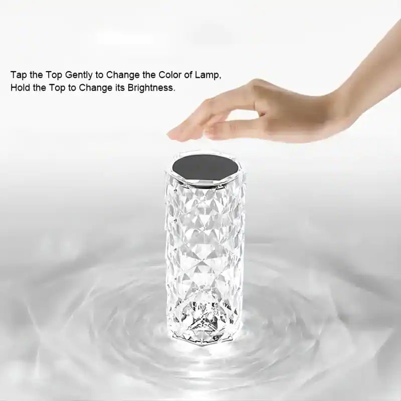 Diamond Rose Rechargeable Crystal Lamp