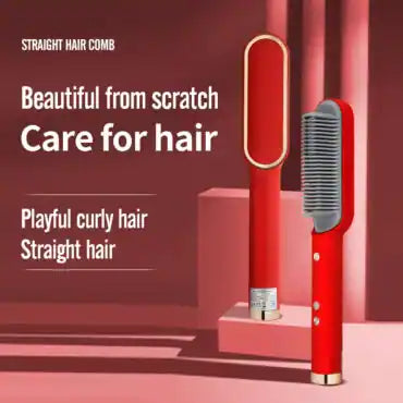 Hair Straightening Iron Brush